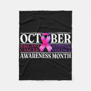 Breast Cancer And Domestic Violence Awareness Mont Fleece Blanket