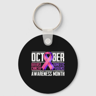 Breast Cancer And Domestic Violence Awareness Mont Key Ring