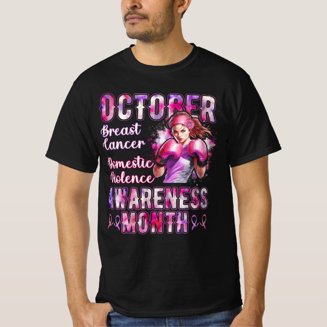Breast Cancer And Domestic Violence Awareness Mont T-Shirt (Front)