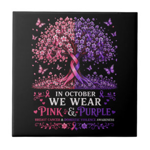 Breast Cancer and Domestic Violence Awareness Tile