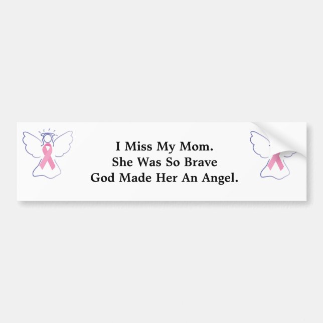 breast cancer angel for mum bumper sticker (Front)