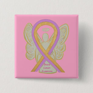 Breast Cancer Angel Hot Pink Awareness Ribbon Pins