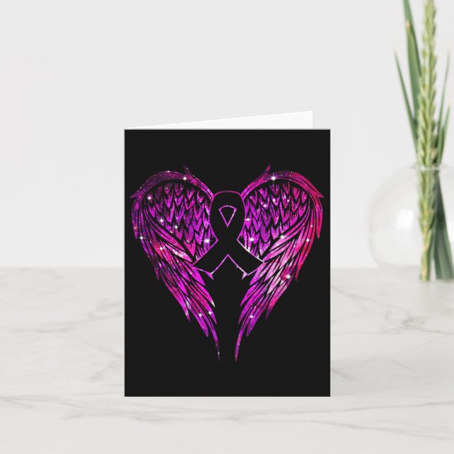 Breast Cancer Angel Wings  Card (Front)