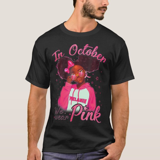 Breast Cancer Awareness African American Black T-Shirt (Front)