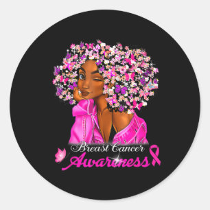 Breast Cancer Awareness African American Women Mel Classic Round Sticker