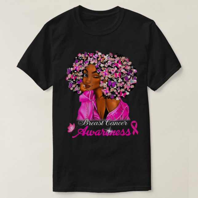 Breast Cancer Awareness African American Women Mel T-Shirt (Design Front)