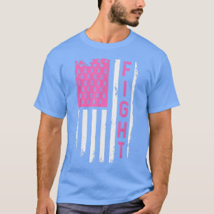 Breast Cancer Awareness American Flag Fight T-Shirt