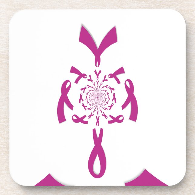 Breast Cancer Awareness Art Print Coaster (Front)