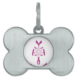 Breast Cancer Awareness Art Print Pet Name Tag