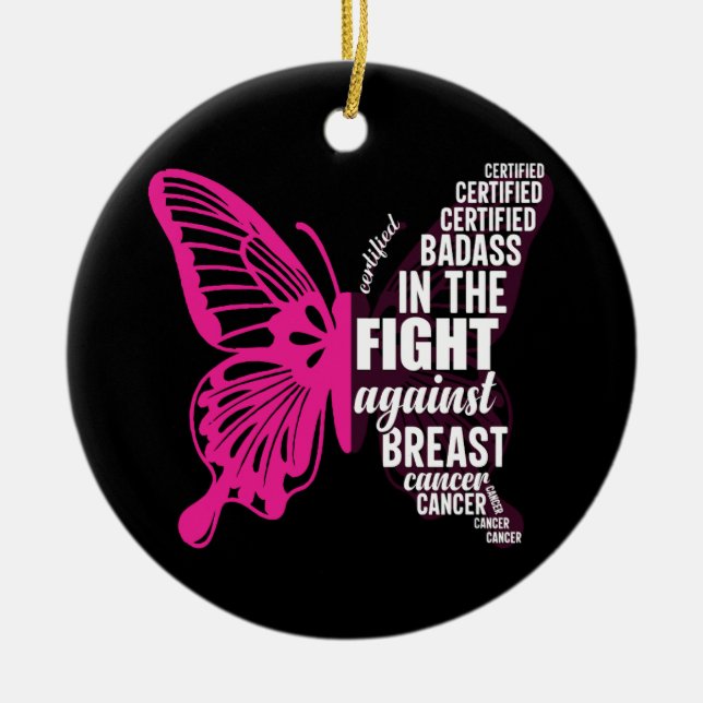 Breast cancer awareness best ceramic tree decoration (Front)