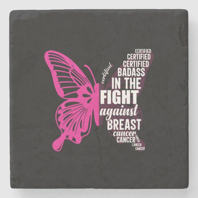 Breast cancer awareness best stone coaster (Front)