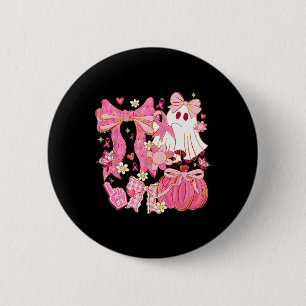 Breast Cancer Awareness Boo Ghost Coquette Bow Pin