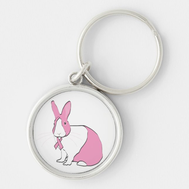 BREAST CANCER AWARENESS BUNNY KEYCHAIN (Front)