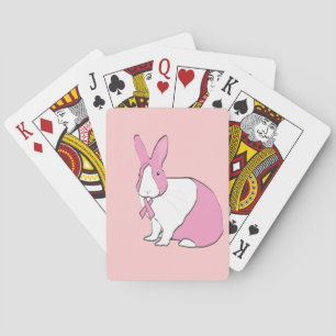 BREAST CANCER AWARENESS BUNNY PLAYING CARDS