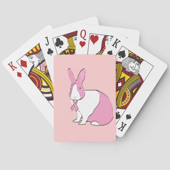 BREAST CANCER AWARENESS BUNNY PLAYING CARDS (Back)