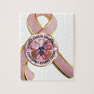 Breast Cancer Awareness Butterfly Jigsaw Puzzle