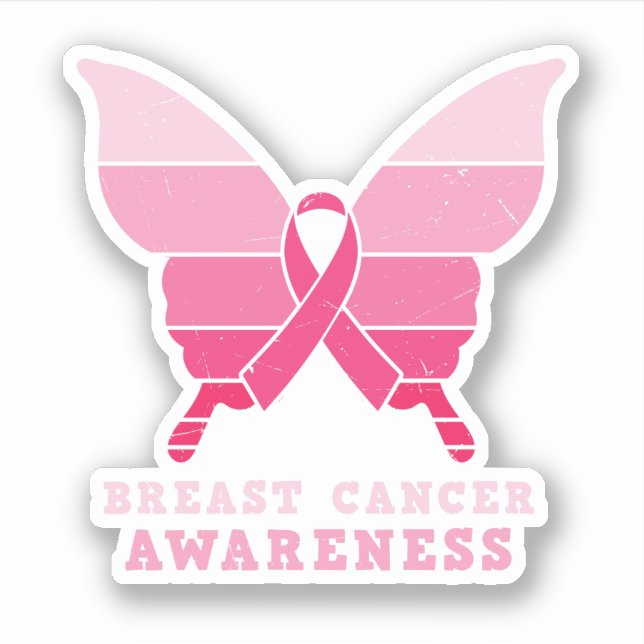 Breast Cancer Awareness Butterfly – Pink Ribbon (Front)