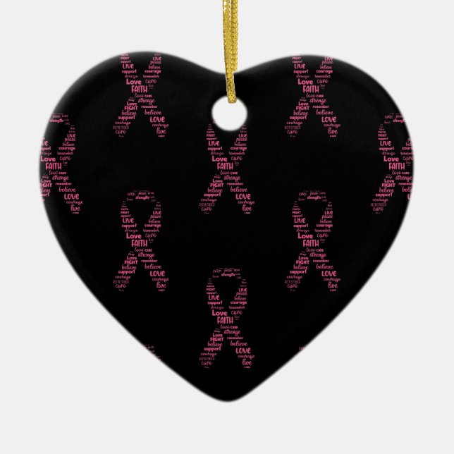 Breast Cancer Awareness Ceramic Tree Decoration (Front)
