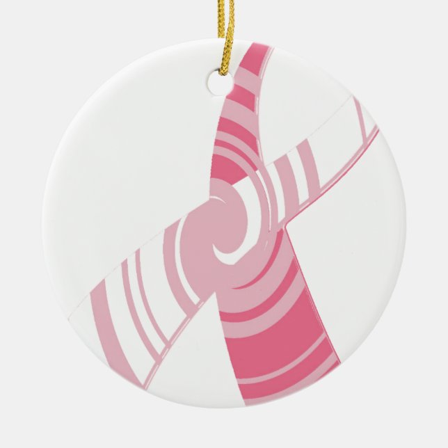 Breast Cancer Awareness Ceramic Tree Decoration (Front)