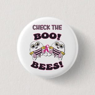 Breast Cancer Awareness Check The Boo-Bees 3 Cm Round Badge
