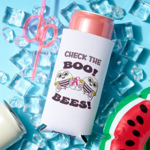 Breast Cancer Awareness Check The Boo-Bees Seltzer Can Cooler