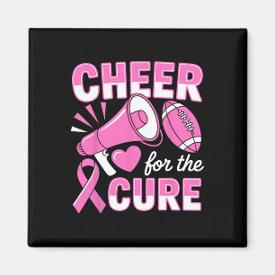 Breast Cancer Awareness Cheer For The Cure Footbyl Magnet