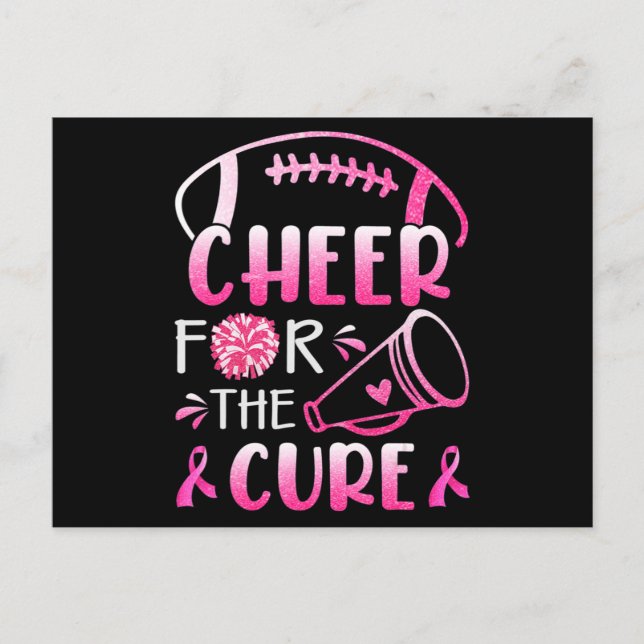 Breast Cancer Awareness Cheer For The Cure T-Shirt Postcard (Front)