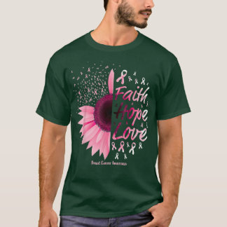 Breast Cancer Awareness Christian Faith Hope Love  T-Shirt