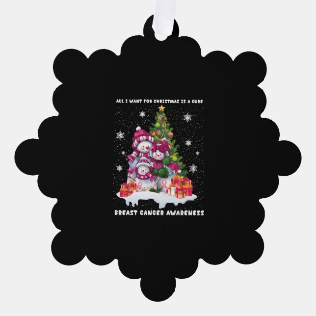 Breast Cancer Awareness Christmas Tree Decoration Card (Front)