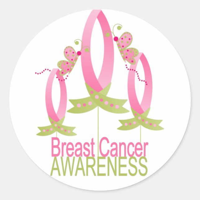 Breast Cancer Awareness Classic Round Sticker (Front)