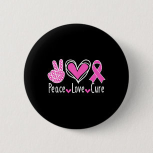 Breast Cancer Awareness Costume Pink Peace Love Cu 6 Cm Round Badge