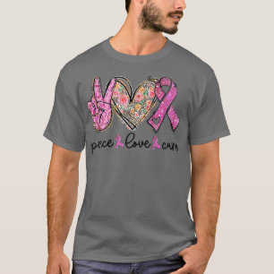 Breast Cancer Awareness Costume Pink Peace Love Cu T-Shirt