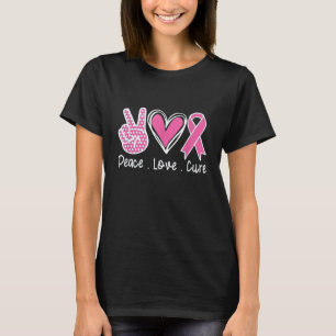 Breast Cancer Awareness Costume Pink Peace Love Cu T-Shirt