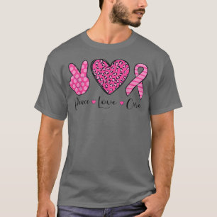 Breast Cancer Awareness Costume Pink Peace Love Cu T-Shirt