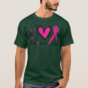 Breast Cancer Awareness Costume Pink Peace Love Cu T-Shirt