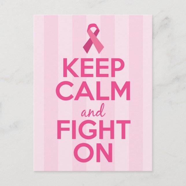 Breast Cancer Awareness Cup Throw Pillow Postcard (Front)