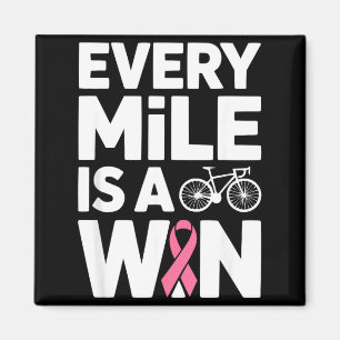 Breast cancer awareness cyclist biking cycling magnet
