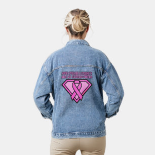 Breast Cancer Awareness Diamond Logo Denim Jacket