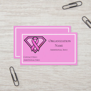 Breast Cancer Awareness Diamond Logo Pink Business Card
