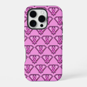 Breast Cancer Awareness Diamond Logo Pink iPhone 16 Pro Case
