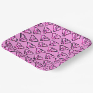 Breast Cancer Awareness Diamond Logo Square Pink Paper Plate