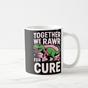 Breast cancer awareness dinosaur paleontologist coffee mug