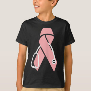 Breast Cancer Awareness Doctor Stethoscope Pink Ri T-Shirt