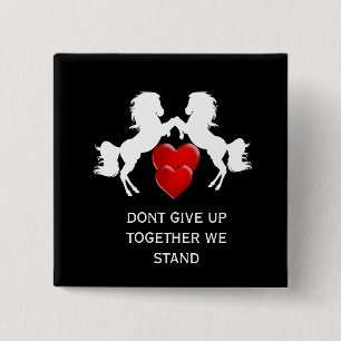 Breast Cancer Awareness Dont Give Up 15 Cm Square Badge