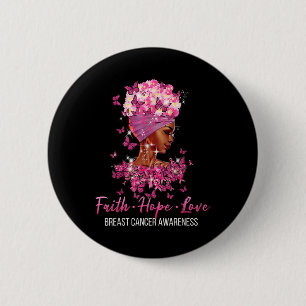 Breast Cancer Awareness Faith Hope Love Butterflie 6 Cm Round Badge