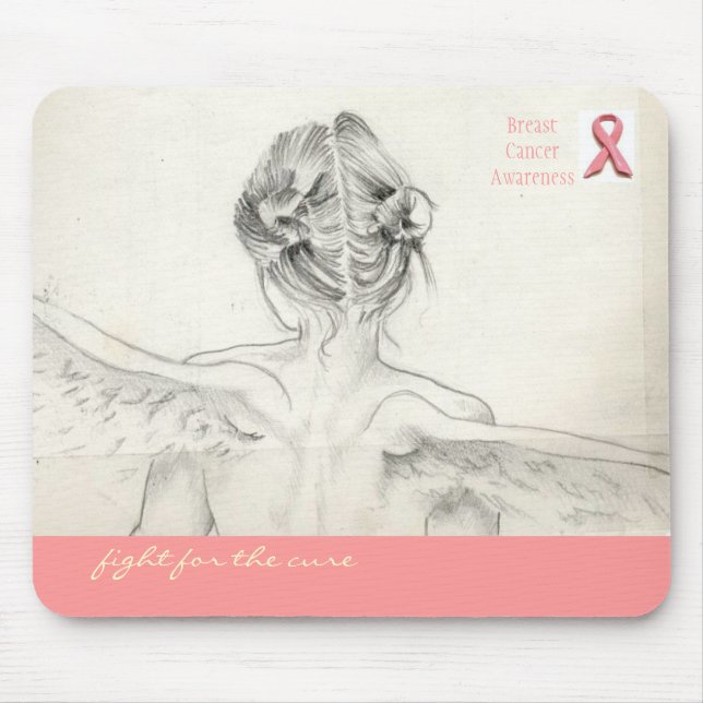 Breast Cancer awareness "Fight for the cure" mouse Pad (Front)
