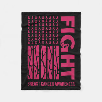 Breast Cancer Awareness Fight Support Fleece Blanket