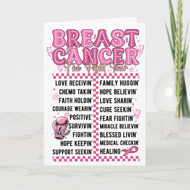 Breast Cancer Awareness Fight Tour Encouragement Card (Front)