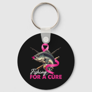 Breast Cancer Awareness Fishing For A Cure Pink Ri Key Ring