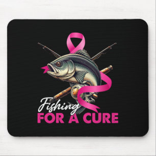 Breast Cancer Awareness Fishing For A Cure Pink Ri Mouse Pad